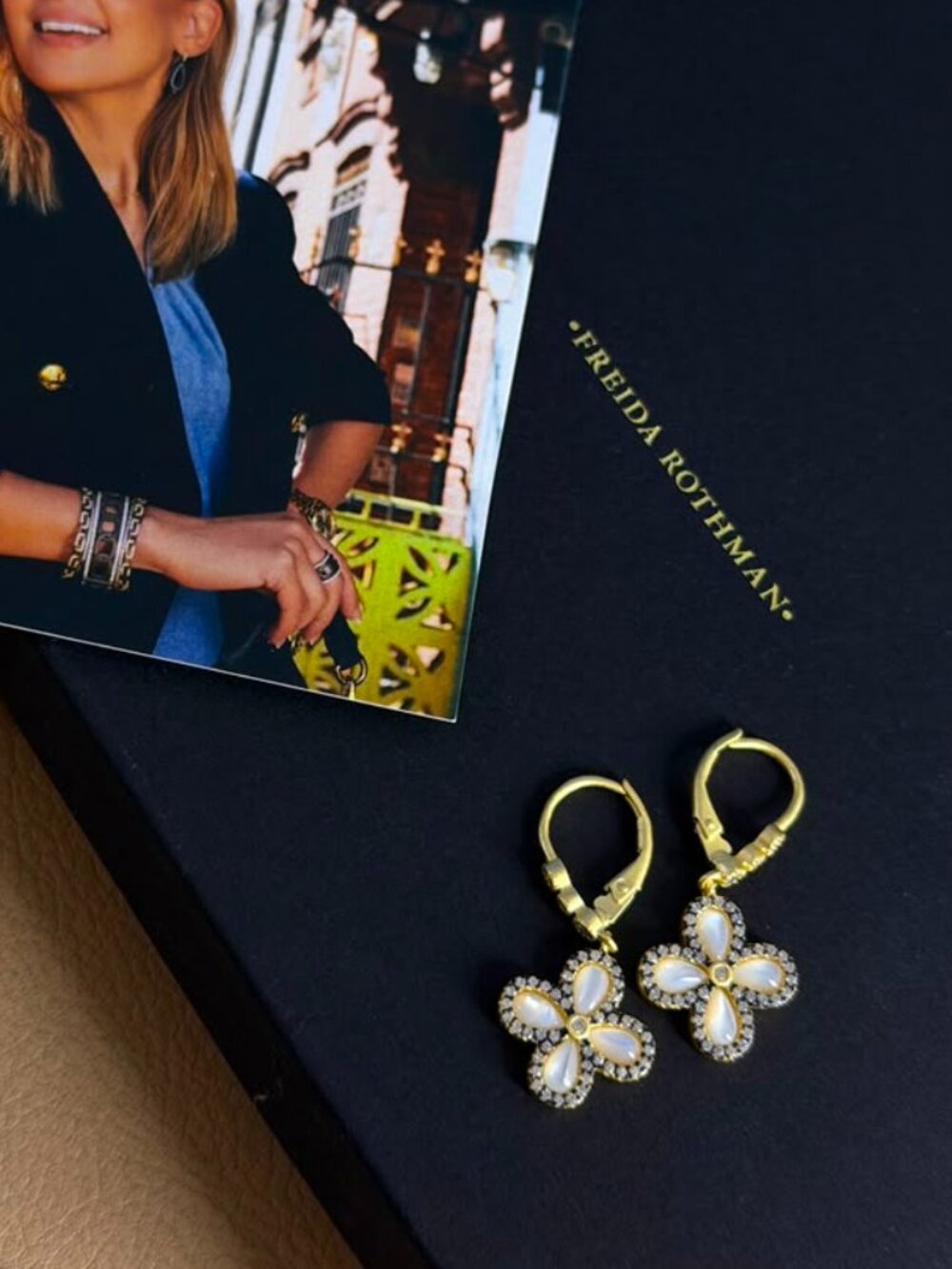 FREIDA ROTHMAN - Blossoming Brilliance Drop Earrings with Leverback Closure